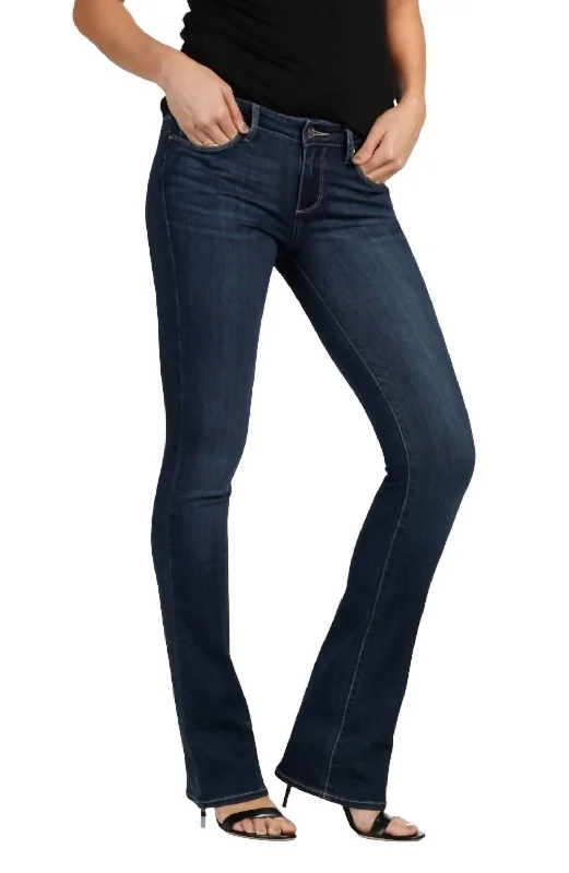 Manhattan Boot Cut Jeans In Blue Trendy Patchwork Denim Jeans