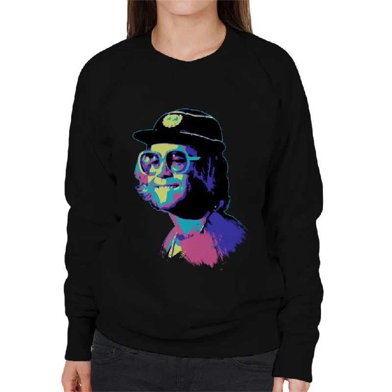 TV Times Elton John At The Piano Pop Art Stylised Women's Sweatshirt Hoodie with Set-In Sleeves Structured Classic TV Times Elton John At The Piano Pop Art Stylised Women's Sweatshirt Hoodie with Set-In Sleeves Structured Classic