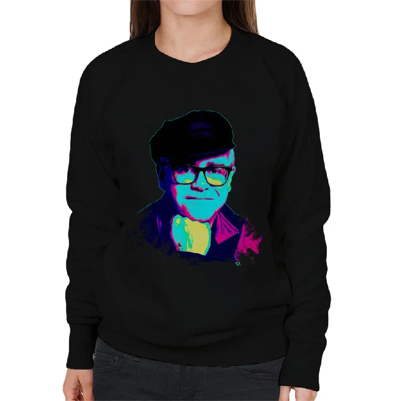 TV Times Elton John Smile Pop Art Stylised Women's Sweatshirt Hoodie with Turtle Neck Cozy Winter TV Times Elton John Smile Pop Art Stylised Women's Sweatshirt Hoodie with Turtle Neck Cozy Winter