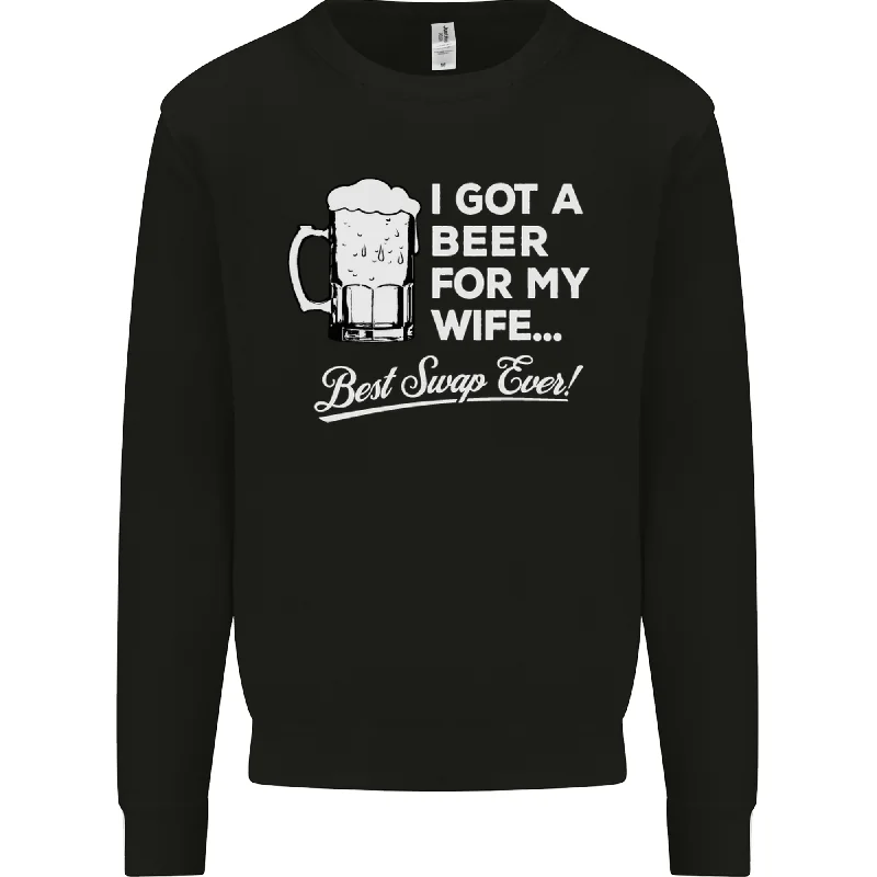 A Beer for My Wife Funny Alcohol BBQ Mens Sweatshirt Jumper Hoodie with Raglan Sleeves Sporty Comfortable A Beer for My Wife Funny Alcohol BBQ Mens Sweatshirt Jumper Hoodie with Raglan Sleeves Sporty Comfortable