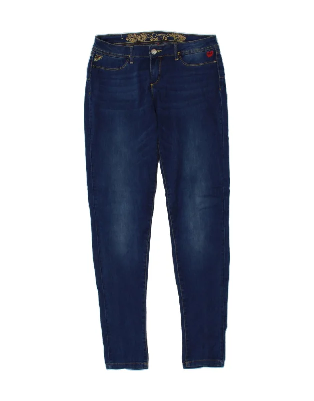 DESIGUAL Womens Skinny Jeans W30 L32 Navy Blue Cotton Casual Distressed Skinny Jeans DESIGUAL Womens Skinny Jeans W30 L32 Navy Blue Cotton Casual Distressed Skinny Jeans