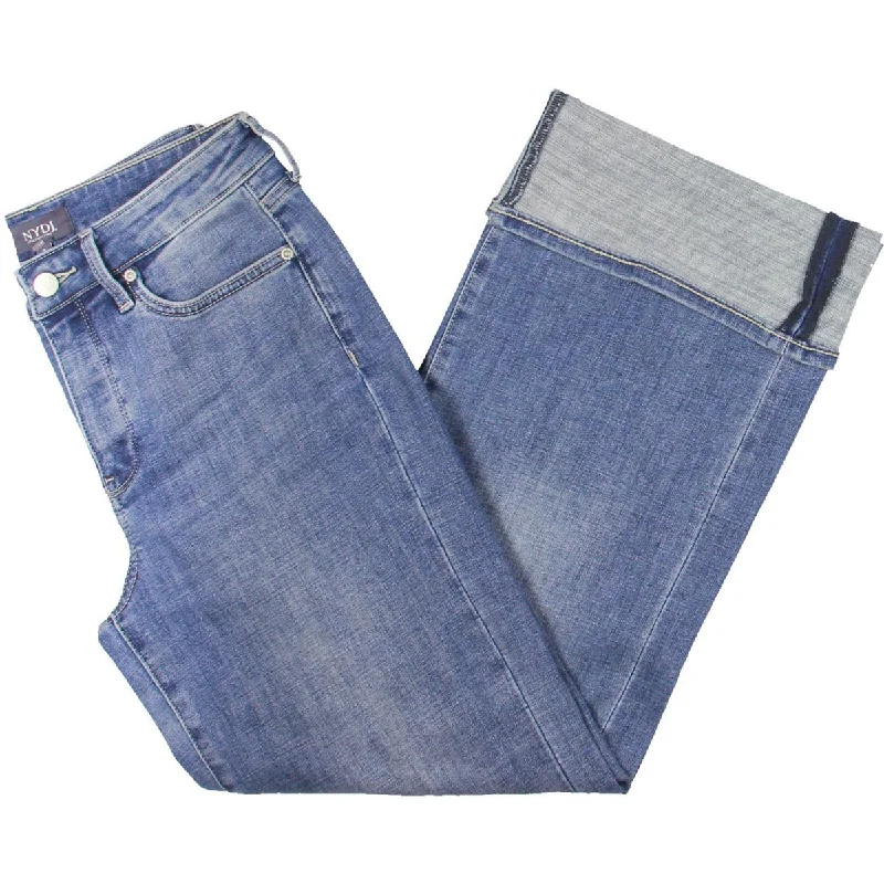Womens Wide Leg Mid Rise Wide Leg Jeans Fashionable White Denim Jeans