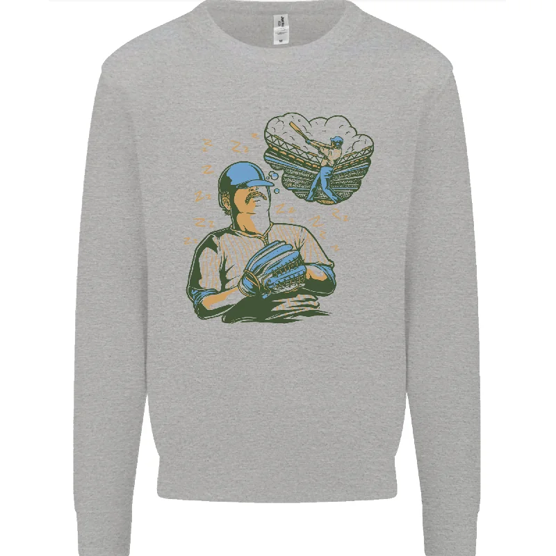 A Baseball Player Mens Sweatshirt Jumper Hoodie with Turtle Neck Cozy Winter