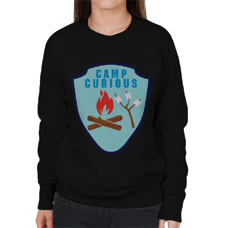 Curious George Camp Curious Women's Sweatshirt Hoodie with Ribbed Cuffs Snug Fit Comfort Curious George Camp Curious Women's Sweatshirt Hoodie with Ribbed Cuffs Snug Fit Comfort