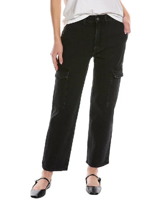 7 For All Mankind Black Cargo Jean Comfortable Straight-Legged Denim