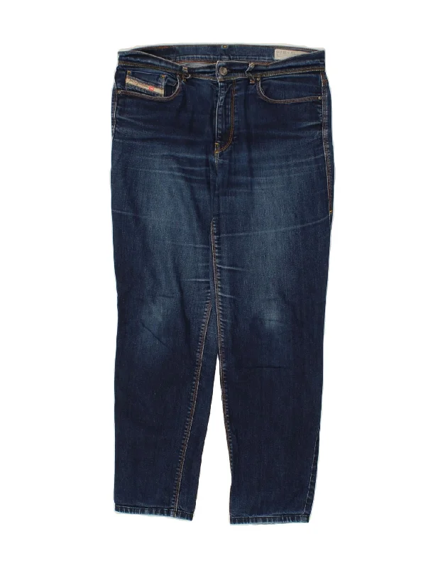 DIESEL Womens Highkee Slim Straight Jeans W30 L26 Blue Cotton Comfortable Low-Rise Jeans DIESEL Womens Highkee Slim Straight Jeans W30 L26 Blue Cotton Comfortable Low-Rise Jeans