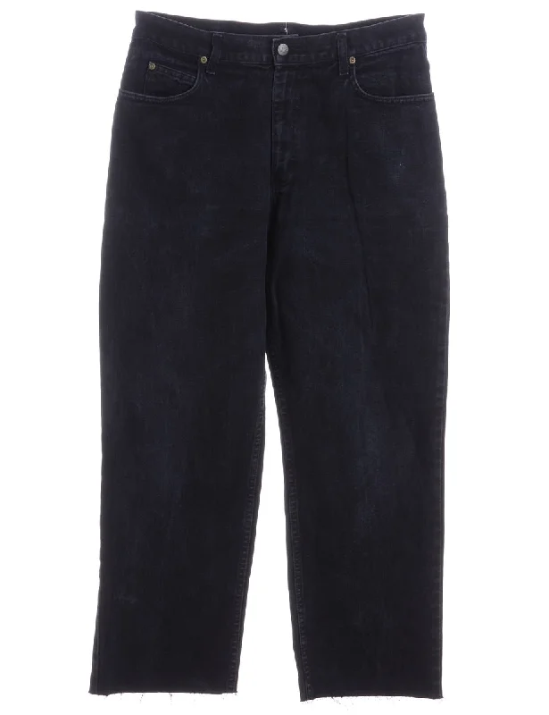 Label Tapered Cropped Jeans Fashionable Raw Hem Bootcut Jeans