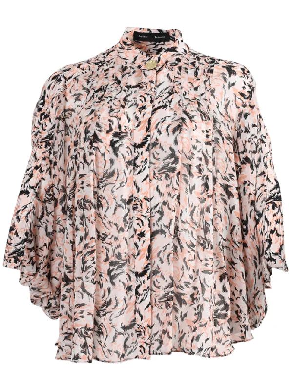 PRINTED CREPE CHIFFON SS BLOUSE Airy Cotton Blouse