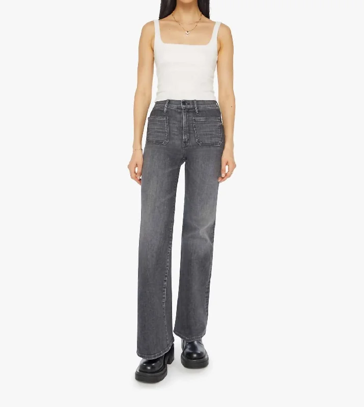 The Patch Pocket Twister Sneak Jeans In Up In Smoke Fashionable Frayed Hem Denim