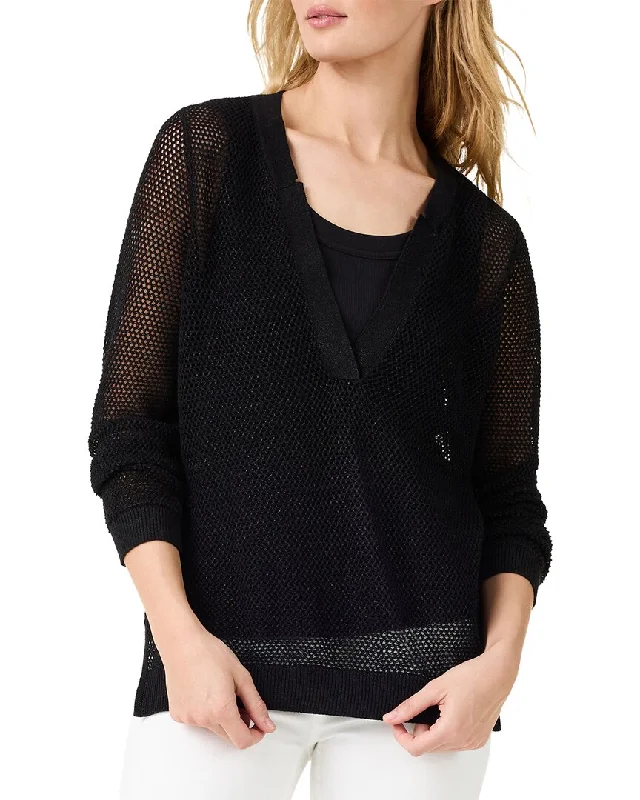 Nic+Zoe Mesh Stitch Sweater Bright Pastel Dark