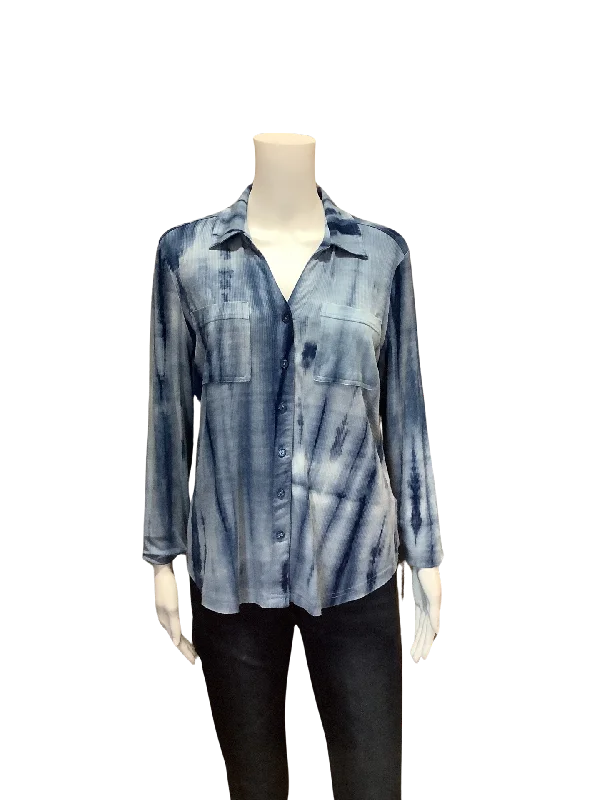 Tribal Jeans Women's Blouse Blue Tie Dye Size: P/M Relaxed Fit Blouse