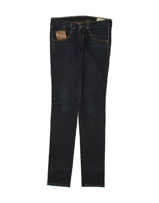 DIESEL Womens Clush Slim Jeans W26 L34 Navy Blue Cotton Trendy Patchwork Denim Jeans DIESEL Womens Clush Slim Jeans W26 L34 Navy Blue Cotton Trendy Patchwork Denim Jeans