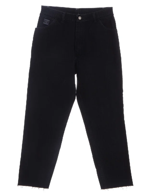 Label Tapered Cropped Jeans Fashionable Slouchy Fit Jeans