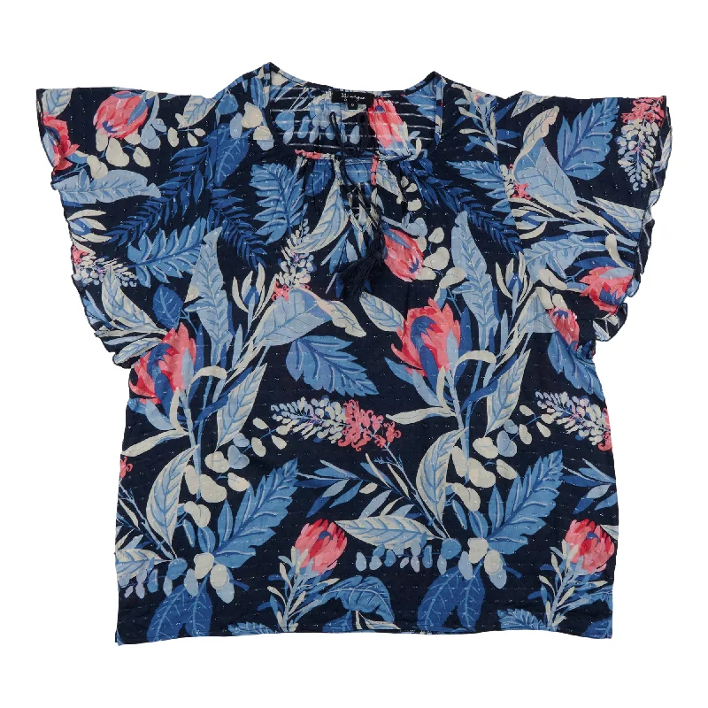 lily morgan Women's Plus Swiss Dot Printed Blouse Semi-Sheer Blouse