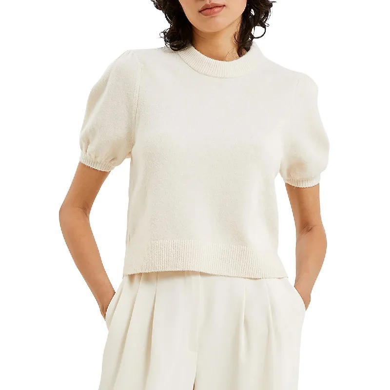 Vhari Womens Crewneck Short Sleeve Pullover Sweater Stylish Fashionable Trendy