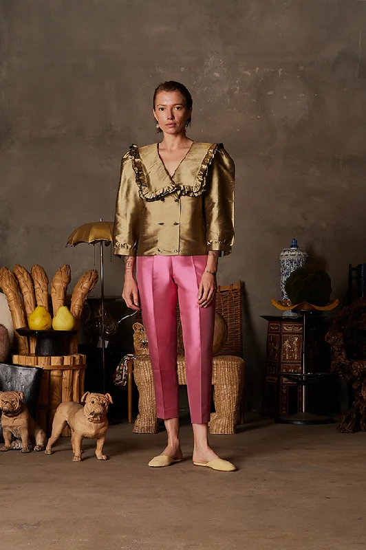 Vienna Blouse in Pyrite (Sold Out) Lightweight Chiffon Blouse