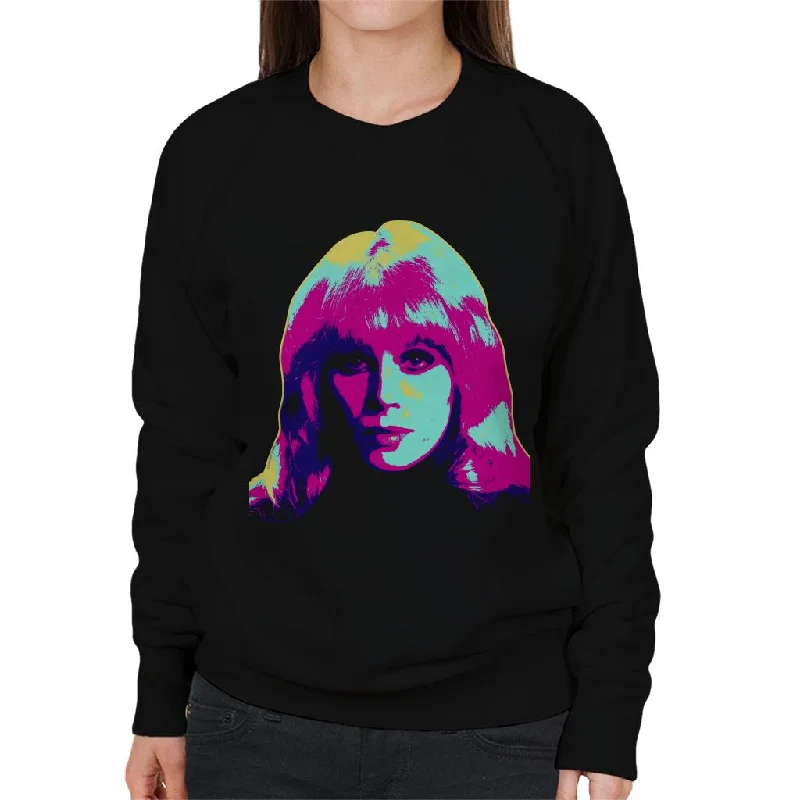 TV Times Joanna Lumley Sapphire And Steel 1979 Pop Art Stylised Women's Sweatshirt Hoodie with Front Slit Layering Stylish TV Times Joanna Lumley Sapphire And Steel 1979 Pop Art Stylised Women's Sweatshirt Hoodie with Front Slit Layering Stylish