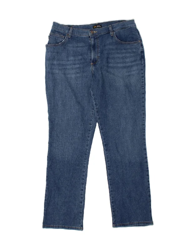 LEE Womens Relaxed Fit Straight Jeans W38 L30 Blue Cotton Chic Faded Blue Jeans