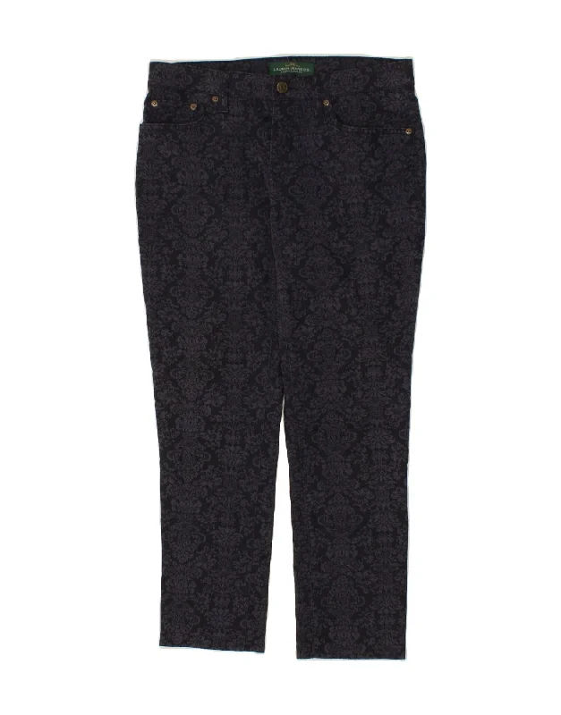 RALPH LAUREN Womens Straight Jeans US 8 Medium W30 L26 Navy Blue Paisley Trendy Bootcut High-Waisted Jeans RALPH LAUREN Womens Straight Jeans US 8 Medium W30 L26 Navy Blue Paisley Trendy Bootcut High-Waisted Jeans