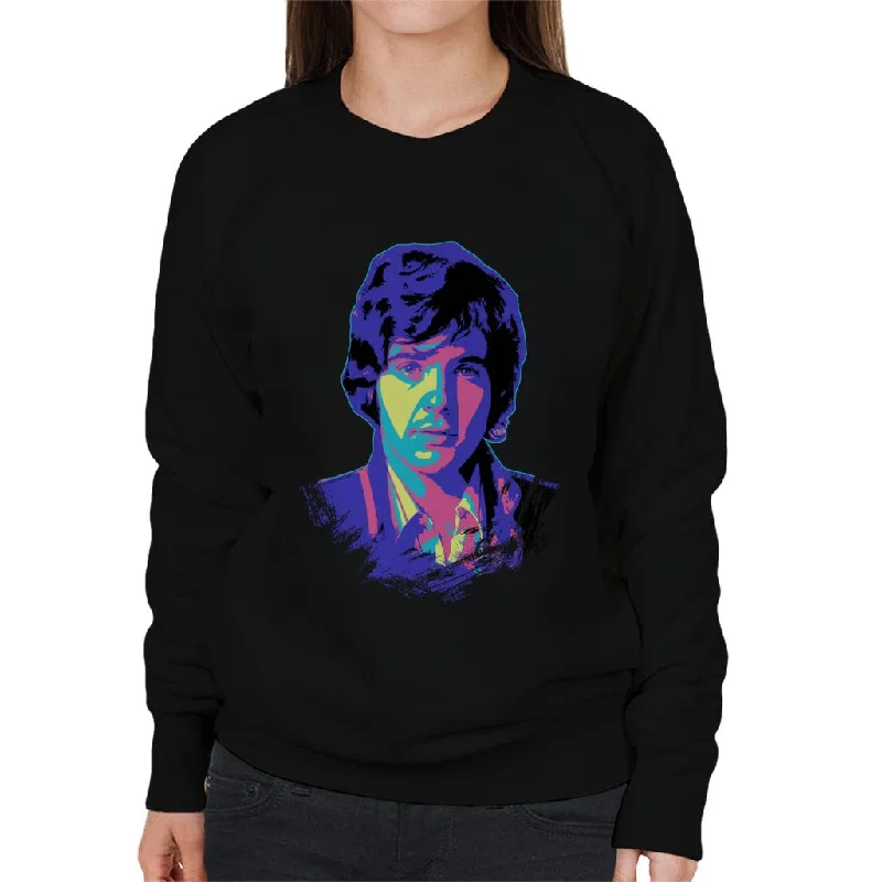 TV Times David Essex Portrait Pop Art Stylised Women's Sweatshirt Hoodie with Crew Neck Simple Timeless TV Times David Essex Portrait Pop Art Stylised Women's Sweatshirt Hoodie with Crew Neck Simple Timeless