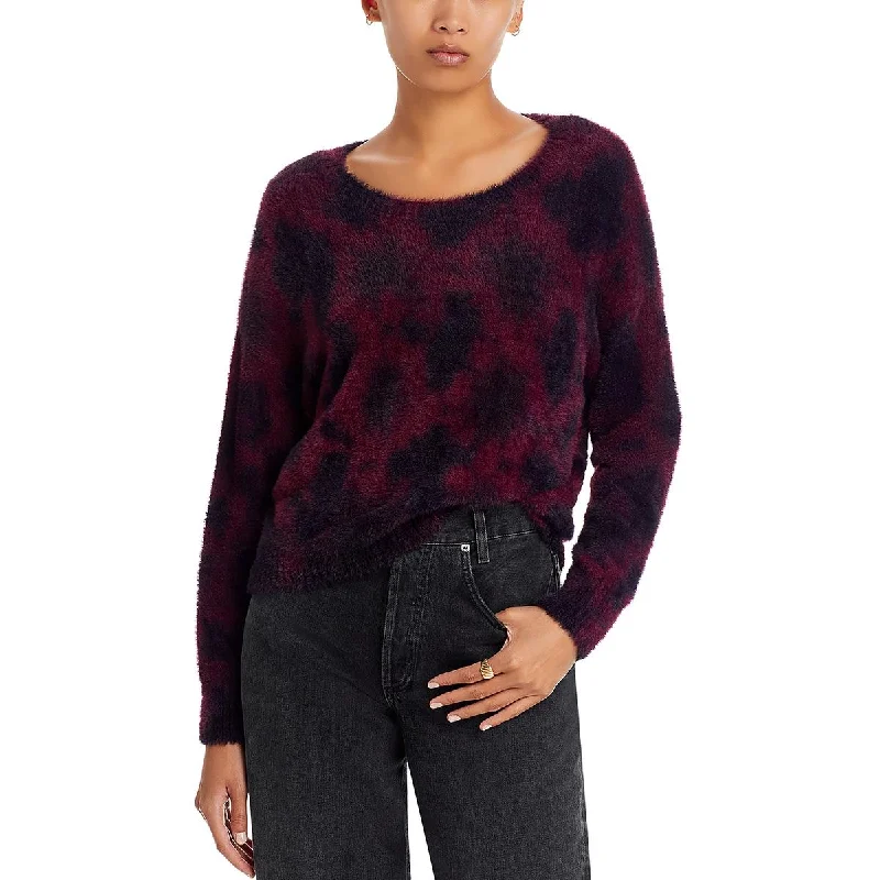 Womens Knit Tie-Dye Pullover Sweater Bright Pastel Dark