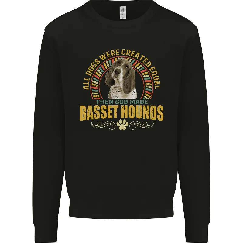 A Basset Hound Dog Mens Sweatshirt Jumper Hoodie with Half-Zip Sporty Casual