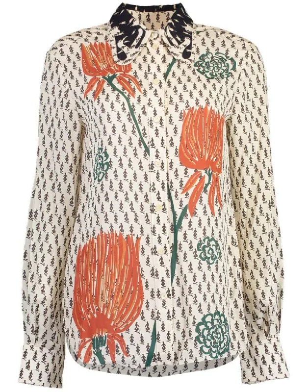 Floral Print Button Down Blouse Floral Print Blouse