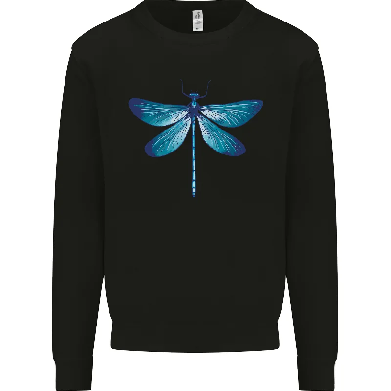A Blue Dragonfly Mens Sweatshirt Jumper Hoodie with Oversized Fit Loose Comfortable