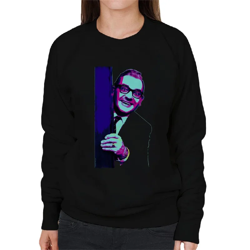 TV Times Ronnie Barker 1968 Pop Art Stylised Women's Sweatshirt Hoodie with Belted Waist Structured Tailored TV Times Ronnie Barker 1968 Pop Art Stylised Women's Sweatshirt Hoodie with Belted Waist Structured Tailored