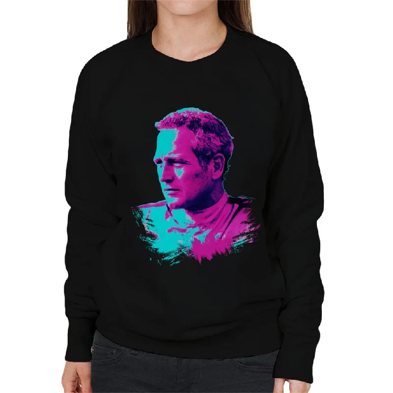 TV Times Paul Newman Race Suit 1974 Pop Art Stylised Women's Sweatshirt Hoodie with Hem Frayed Vintage Worn TV Times Paul Newman Race Suit 1974 Pop Art Stylised Women's Sweatshirt Hoodie with Hem Frayed Vintage Worn