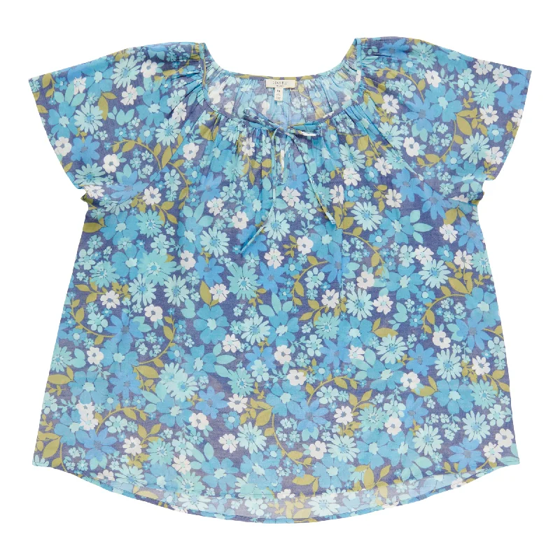 Women's Plus Short Sleeve Flutter Sleeve Blouse Semi-Sheer Blouse