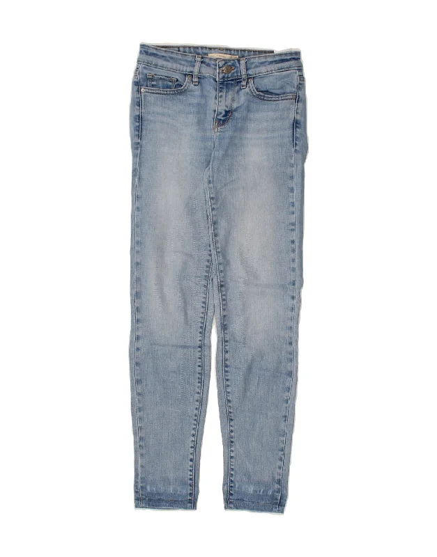 LEVI'S Womens 711 Skinny Jeans W25 L30  Blue Cotton Chic Ripped Jeans