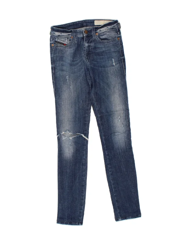 DIESEL Womens Skinzee Distressed Slim Skinny Jeans W25 L30 Blue Cotton Comfortable Jogger Style Jeans DIESEL Womens Skinzee Distressed Slim Skinny Jeans W25 L30 Blue Cotton Comfortable Jogger Style Jeans