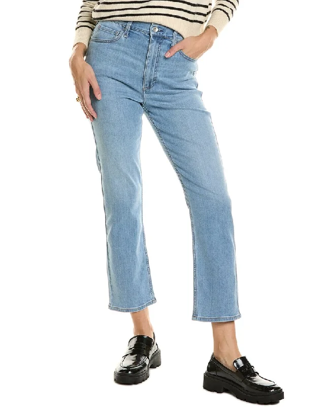 rag & bone Fern High-Rise Light Wash Slim Jean Fashionable Raw Edge Jeans