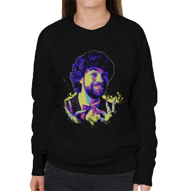 TV Times Matthew Kelly Bow Tie Pop Art Stylised Women's Sweatshirt Hoodie with Lace Feminine Delicate TV Times Matthew Kelly Bow Tie Pop Art Stylised Women's Sweatshirt Hoodie with Lace Feminine Delicate