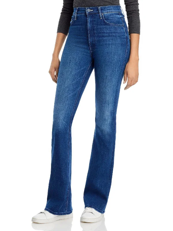 The Mellow Drama Womens Denim Embroidered Bootcut Jeans Chic Rip-Detail High-Waist Jeans The Mellow Drama Womens Denim Embroidered Bootcut Jeans Chic Rip-Detail High-Waist Jeans