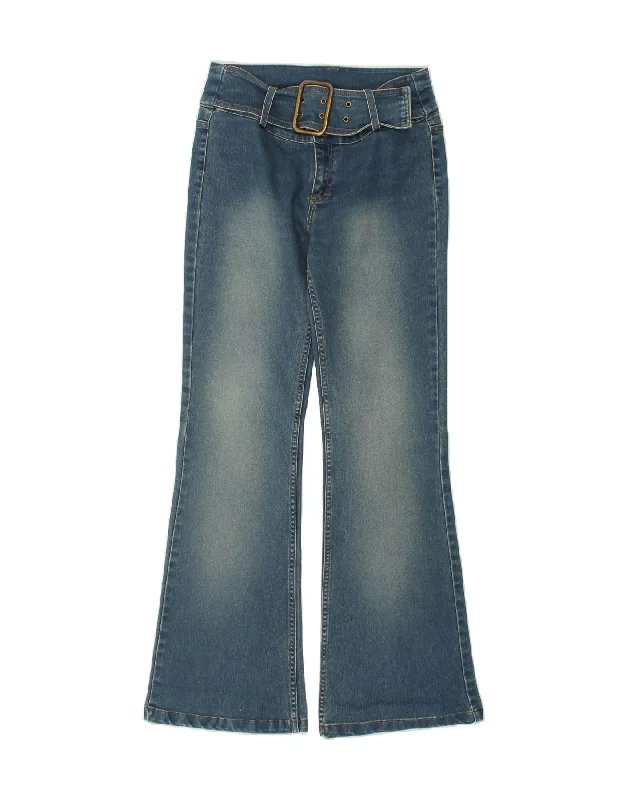 CRAZY WORLD Womens Flared Jeans EU 38 Medium W28 L32 Blue Cotton Cozy Wide-Legged Jeans CRAZY WORLD Womens Flared Jeans EU 38 Medium W28 L32 Blue Cotton Cozy Wide-Legged Jeans