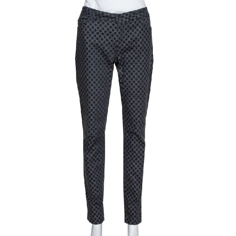 Dolce & Gabbana Grey Polka Dot Denim Skinny Jeans Fashionable Bootcut Jeans
