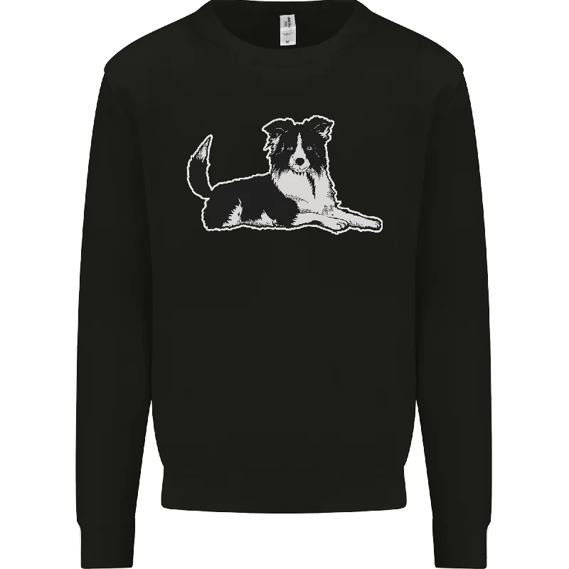 A Border Collie Dog Mens Sweatshirt Jumper Hoodie with Slim Fit Tailored Modern