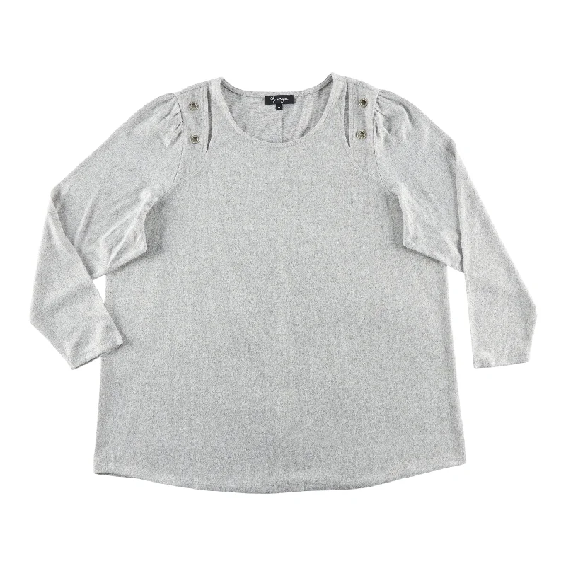 lily morgan Women's Plus Fashion Spring Flair Blouse Lightweight Linen Blouse