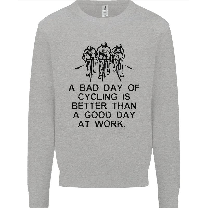 A Bad Day of Cycling Cyclist Funny Mens Sweatshirt Jumper Hoodie with Strings Custom Fit Adjustable A Bad Day of Cycling Cyclist Funny Mens Sweatshirt Jumper Hoodie with Strings Custom Fit Adjustable