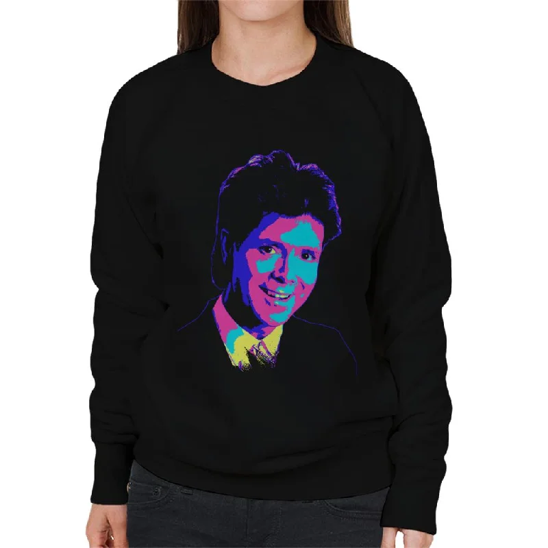TV Times Cliff Richard TVT Award Pop Art Stylised Women's Sweatshirt Hoodie with Emblem Brand Identity TV Times Cliff Richard TVT Award Pop Art Stylised Women's Sweatshirt Hoodie with Emblem Brand Identity