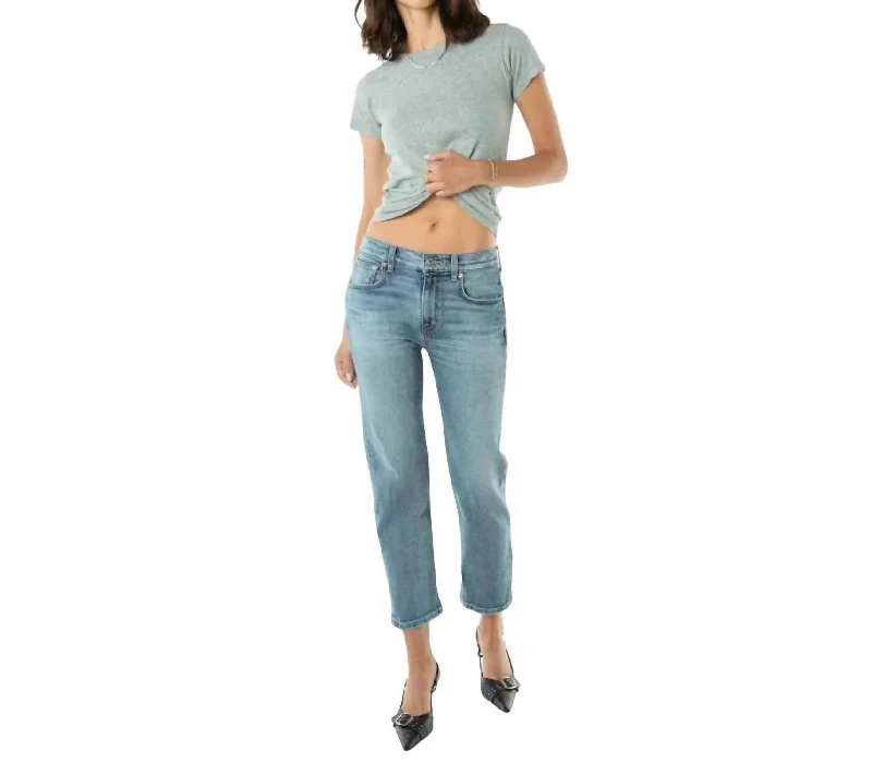 Rae Mid Rise Straight Jeans In Stellar Casual Wide-Legged Denim Jeans