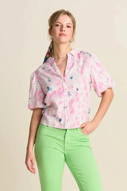 POM Lilies Shine Pink Blouse Everyday Stylish Blouse