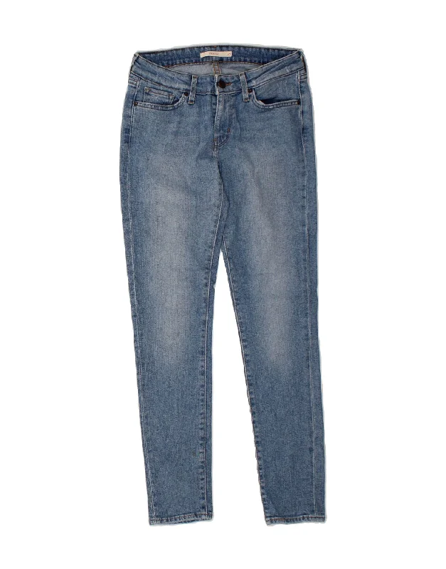 LEVI'S Womens 711 Skinny Jeans W26 L28 Blue Cotton Trendy Wide-Leg High-Waist Denim