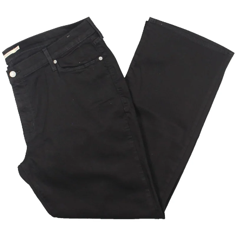 Plus Womens High Rise Stretch Bootcut Jeans Stylish High-Waist Skinny Denim