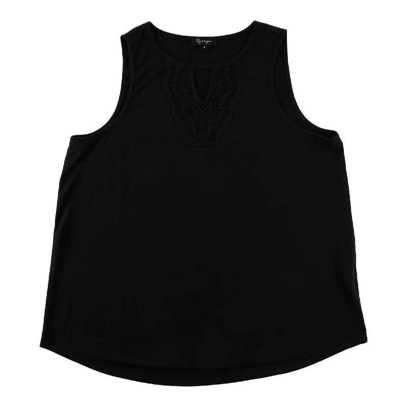 lily morgan Women's Plus Keyhole Blouse Sweetheart Neck Blouse