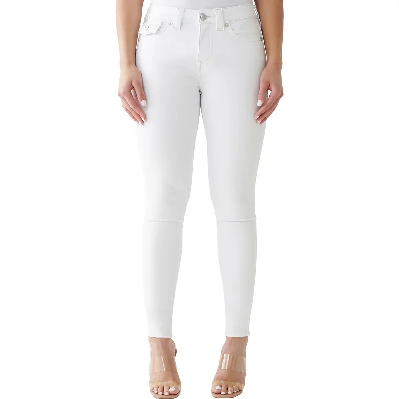 Womens Mid Rise Curvy Skinny Jeans Comfortable Dark Wash Jeans