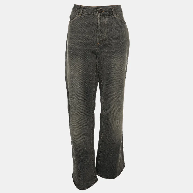 Just Cavalli Grey Denim Flared Jeans Cozy Relaxed Fit Denim Jeans