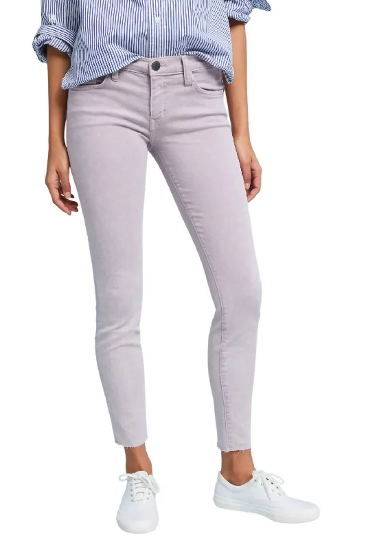 The Stiletto Skinny Stretch Raw Hem Jean In Purple Stylish Slim Fit Denim